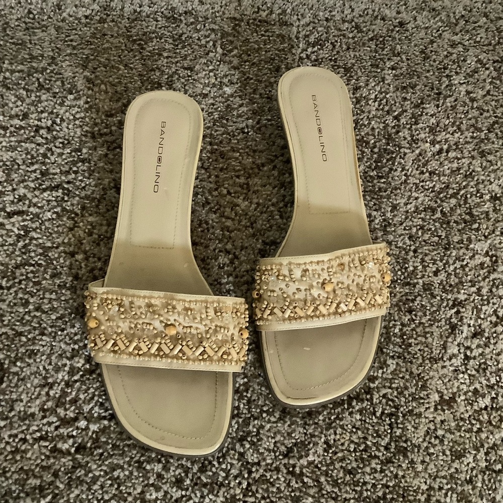 Bandolino Women's Cream Embellished Sandals